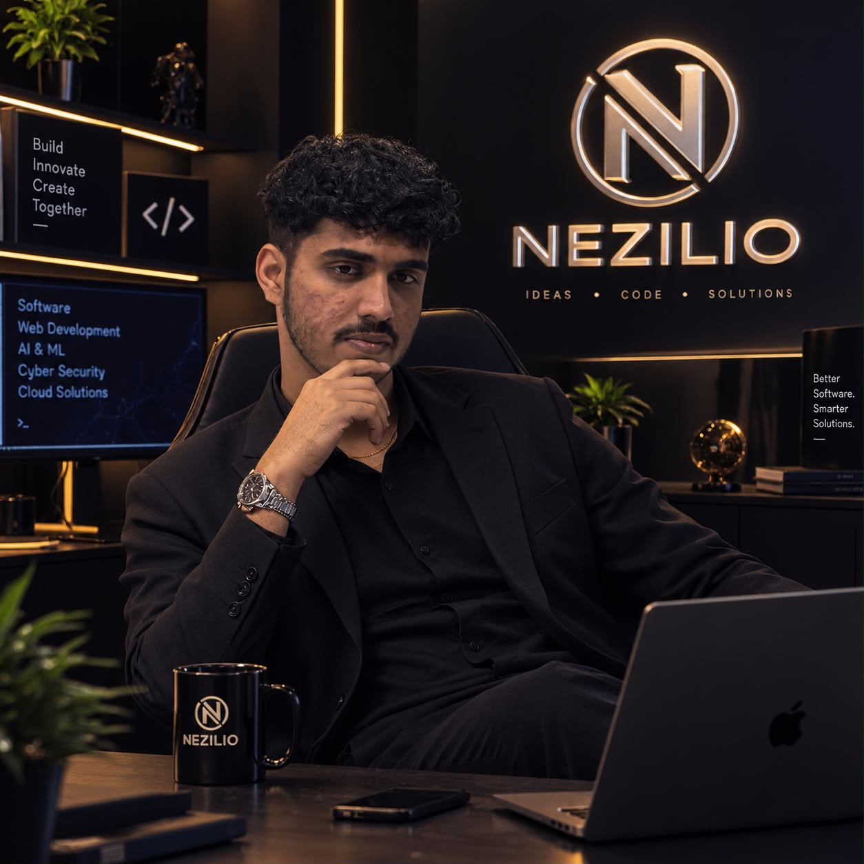 Nevin Sebastian Sijo, Founder and CEO of Nezilio, at his office